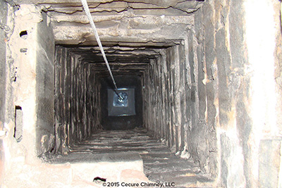 before HeatShield cracked chimney liner